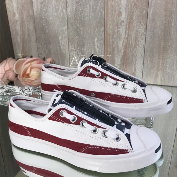 Converse Jack Purcell Zip OX Canvas White Garnet W - Picture 4 of 8